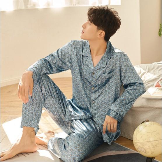 Đồ bộ Pijama dài tay nam, chất lụa satin cao cấp mềm mại, nhẹ và mát, không phải phi lụa nhé. Size S-XL