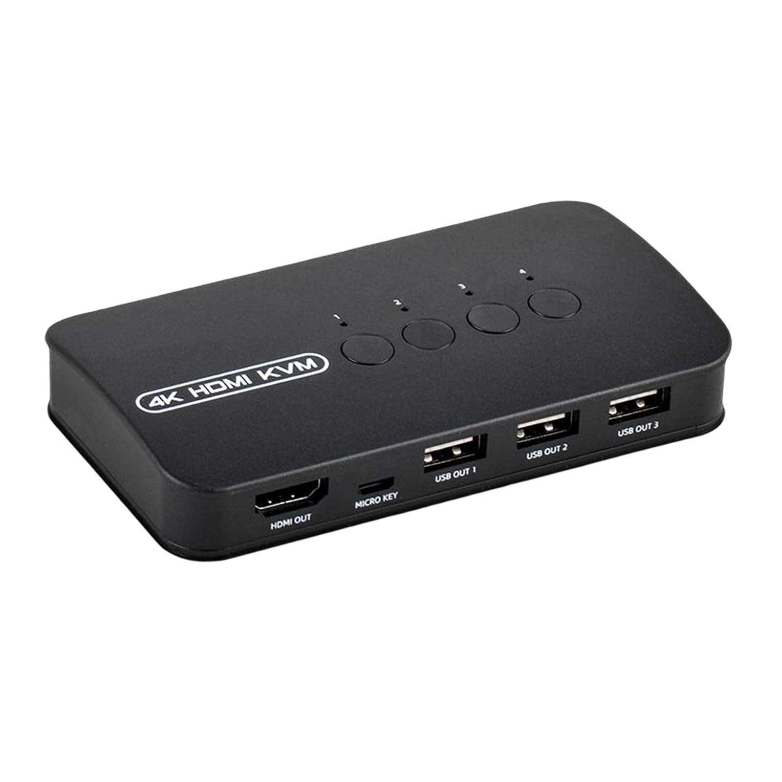 KVM Switch Selector for 4 Computers Sharing Plug Multiple Devices