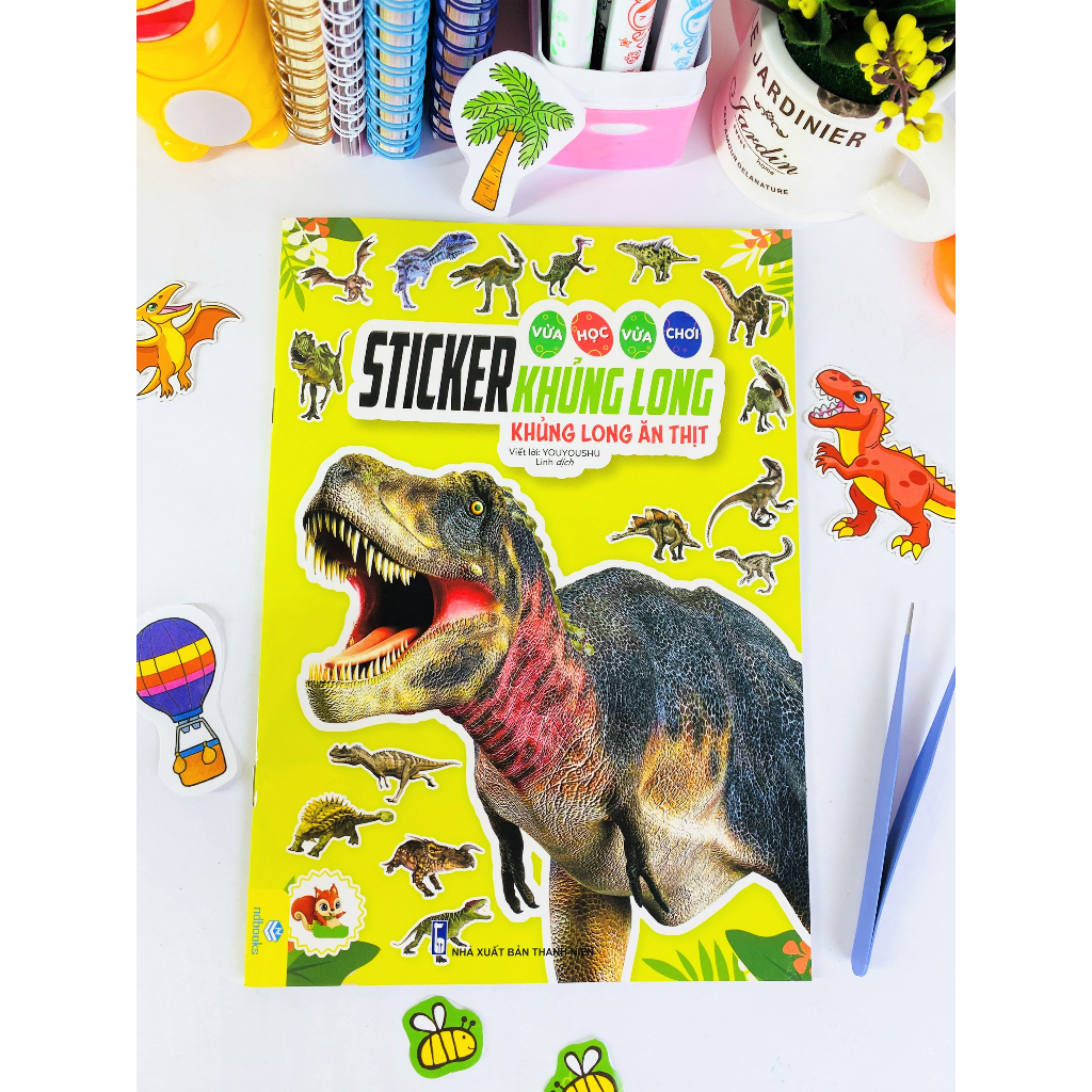 Sách - Trọn bộ 8 cuốn Sticker Khủng Long - Vừa Học Vừa Chơi - ndbooks