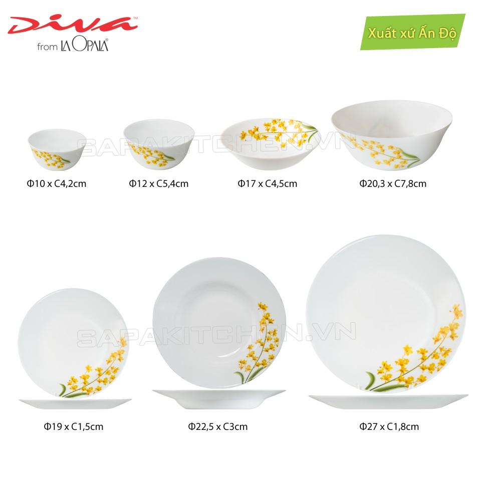 Đĩa thủy tinh 270 Diva Ivory Y.G (La Opala)