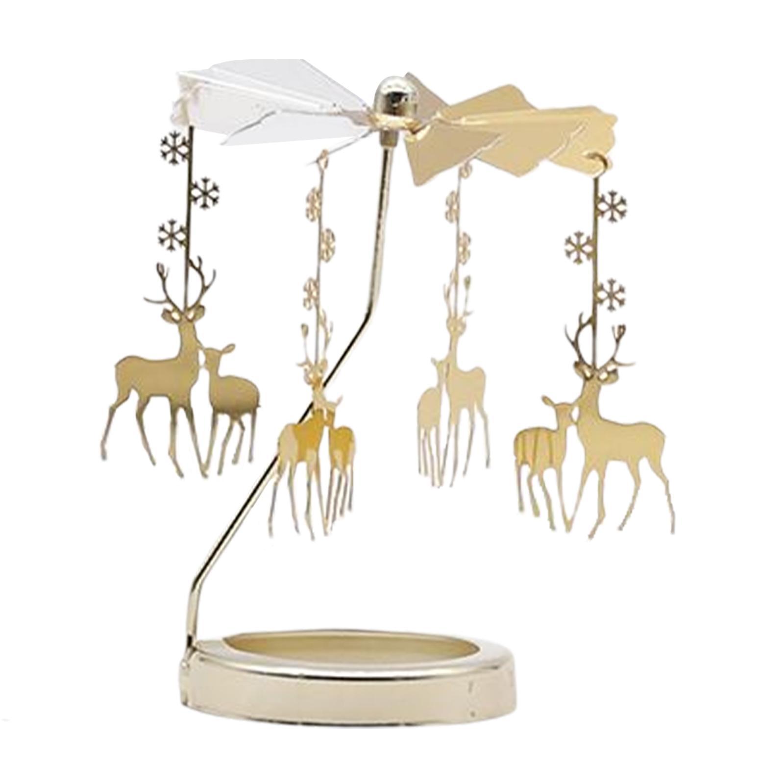 2x Rotating Candlestick Metal Rotating Tea Light Candle Holder for Party