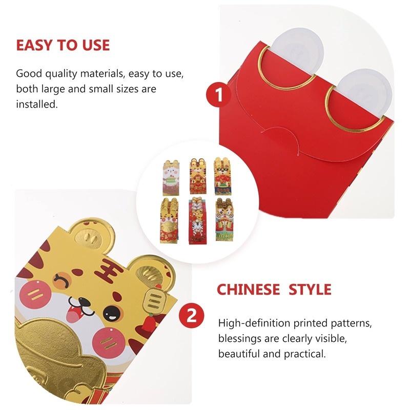 6 Bao lì xì đỏ mừng năm mới 2022 hình hổ và hoạt hình dễ thương