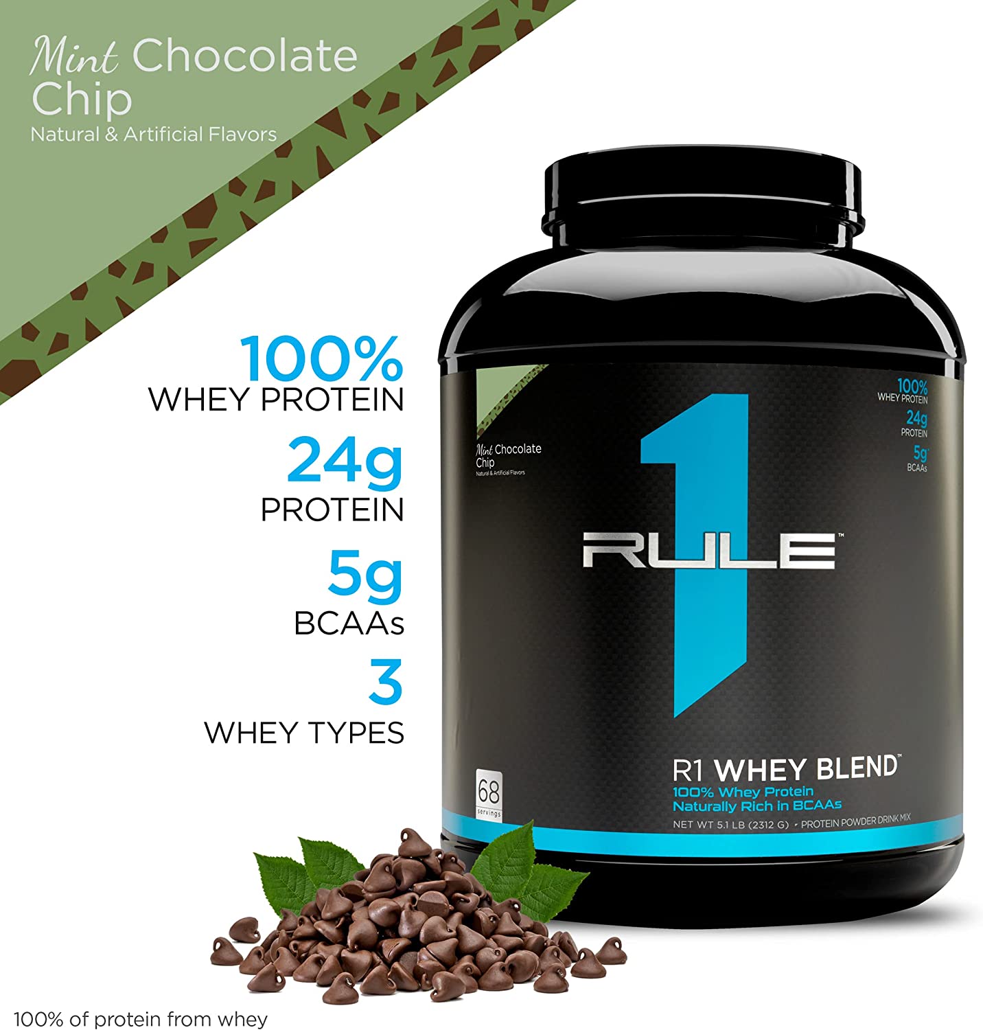 Whey Protein Rule 1 Blend 5lbs - Sữa tăng cơ bổ sung Protein cho người tập gym - R1 Whey 2.5kg