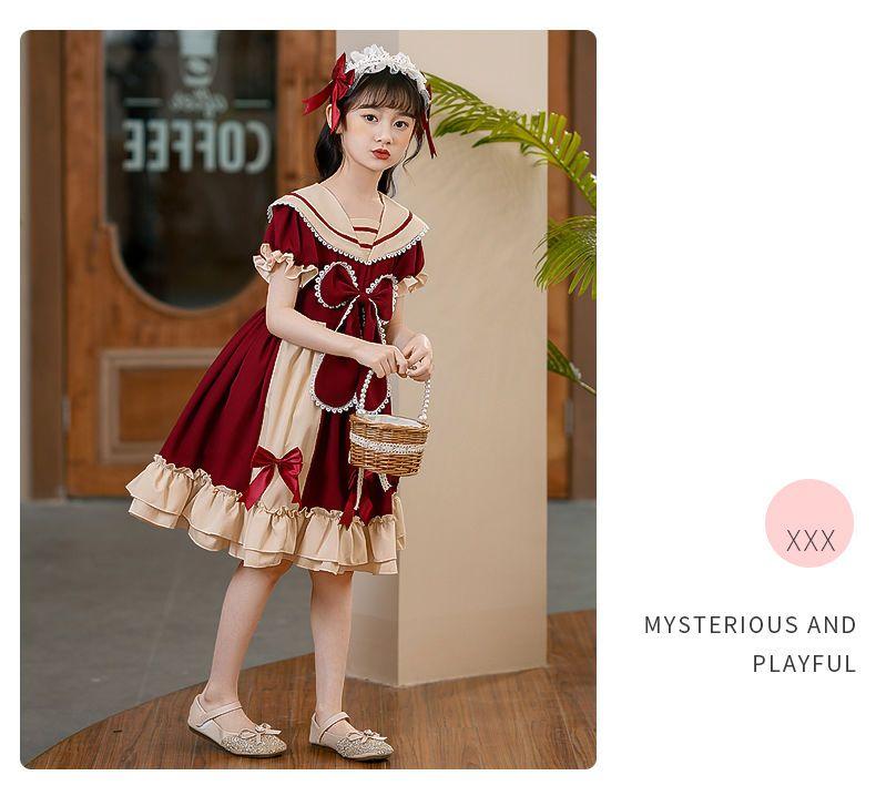 SHUANGYAN Váy công chúa Lolita cho bé gái 2023 Váy trẻ em Lolita mùa hè Váy cô gái mùa hè