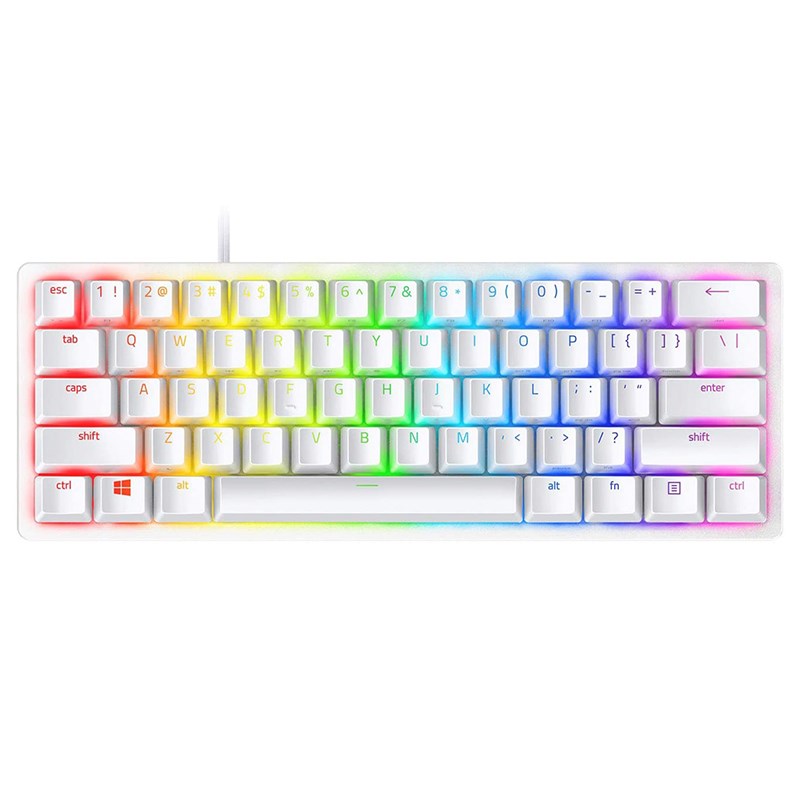 Bàn phím cơ Razer Huntsman Mini 60% Optical Gaming Keyboarrd Clicky Purple Switch Mercury - Hàng Chính Hãng