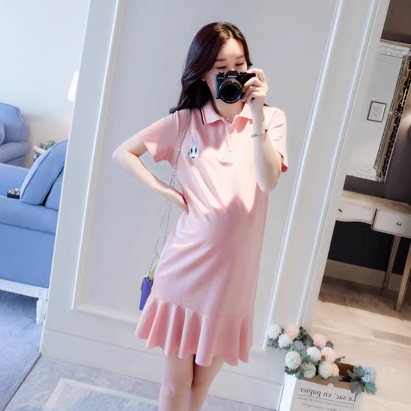 Đầm bầu xuông đuôi cá dáng trên đầu gối dễ thương hàng qc 0416-011