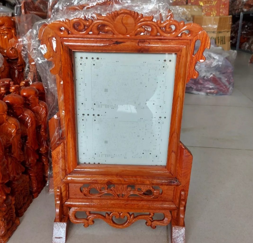 Khung ảnh thờ-khung hình thờ hoạ tiết hoa lá tây kt 25x35 cm