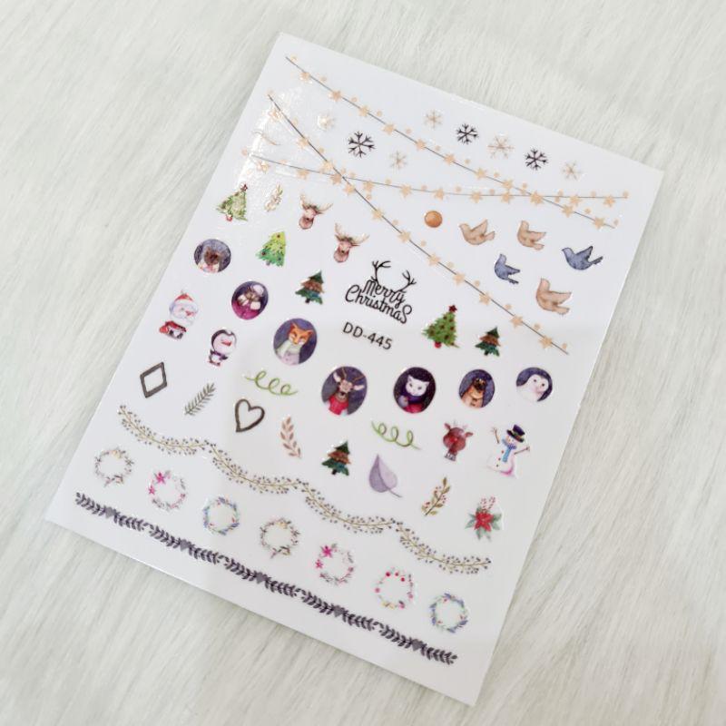 Mẫu dán móng tay dành cho mùa NoeL - sticker Noel