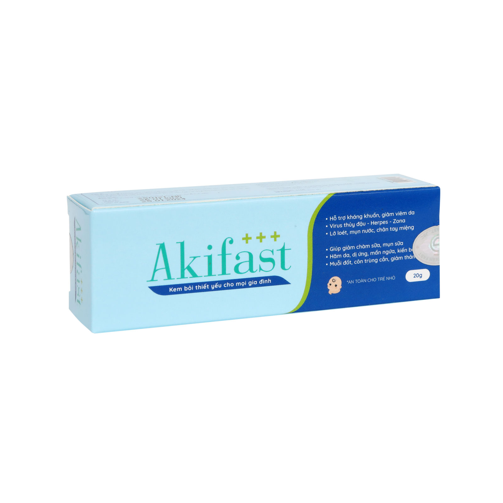 Kem bôi hỗ trợ trị mụn Akifast – Hỗ trợ kháng khuẩn, giảm viêm da, chăm sóc và bảo vệ vùng da hư tổn