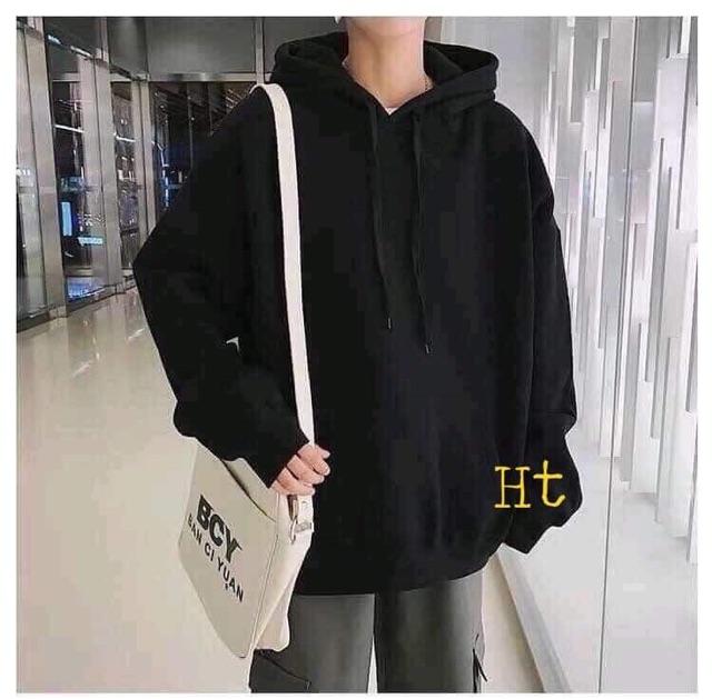 Áo Hoodie Nam Nữ Thu Đông Đẹp Giá Rẻ In Hoạt Hình 3D Chất Nỉ Tixi - Áo hoodie nỉ trơn baisic HT12