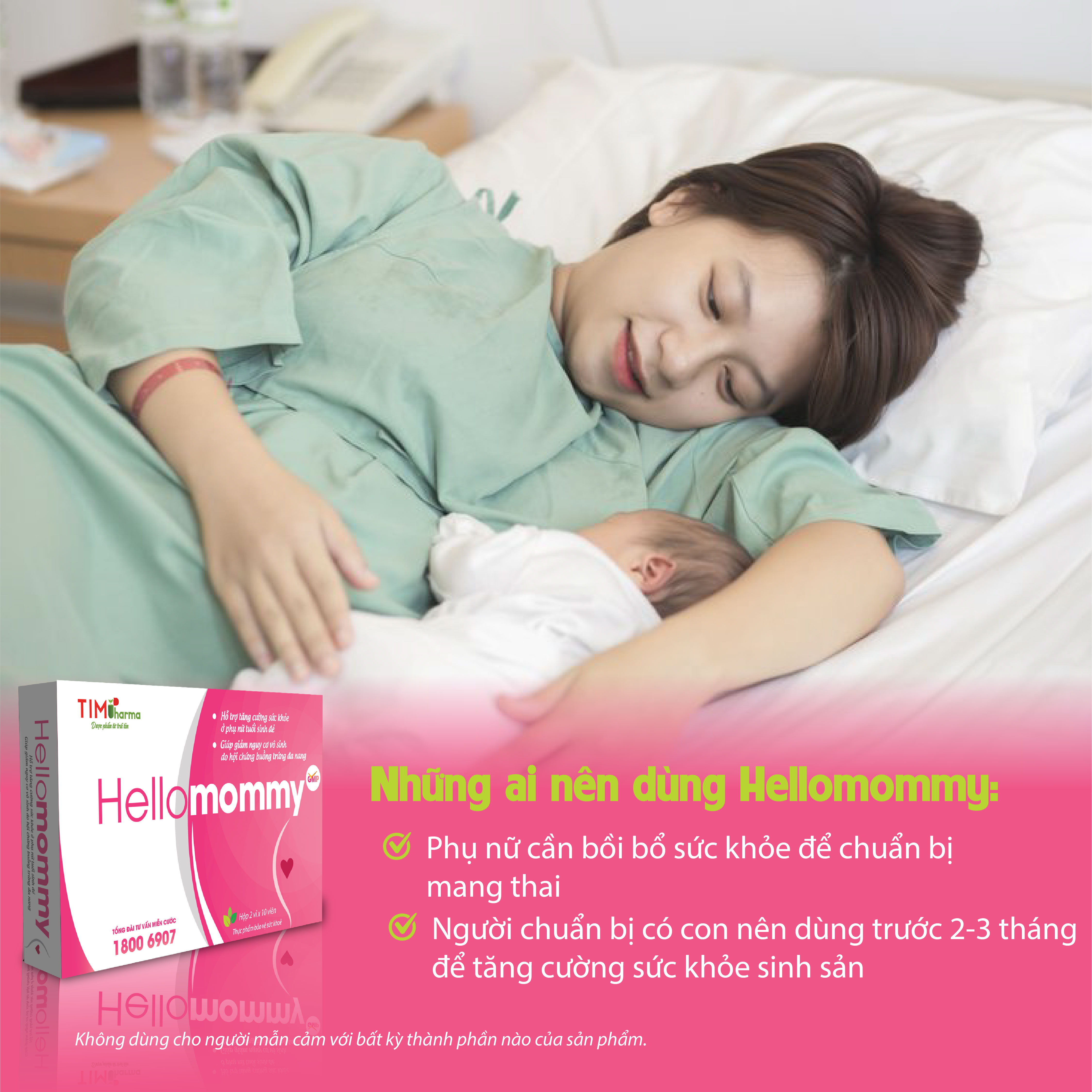 TPBVSK HELLO MOMMY – Giúp hỗ trợ phụ nữ ở tuổi sinh đẻ. Giúp giảm nguy cơ vô sinh do buồng trứng đa nang