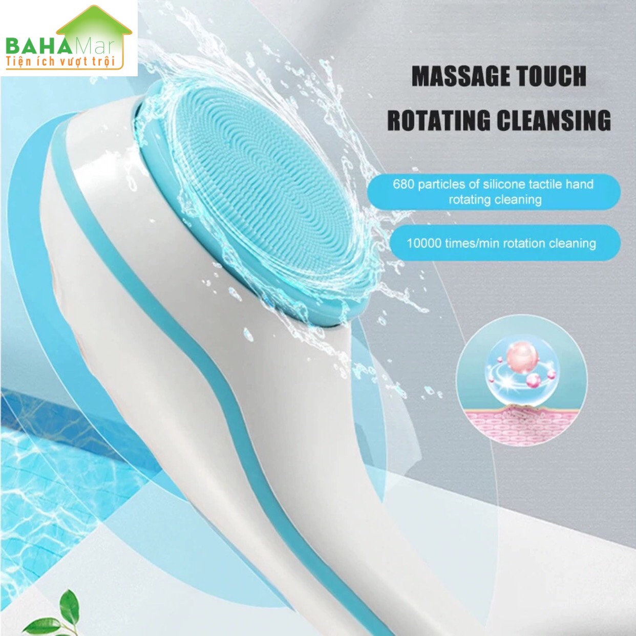 BÀN CHẢI TẮM ĐIỆN KHÔNG THẤM NƯỚC "BAHAMAR" vừa cọ người vừa matxa rất tiện lợi