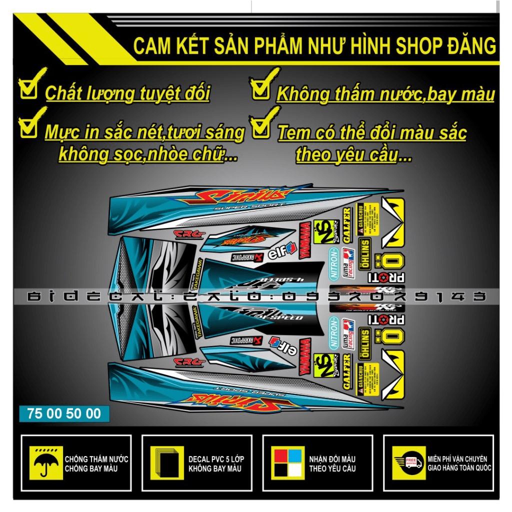 TEM RỜI SIRIUS MẪU HOA VĂN PHỐI XANH NGỌC LỤC BẢO - BI DECAL