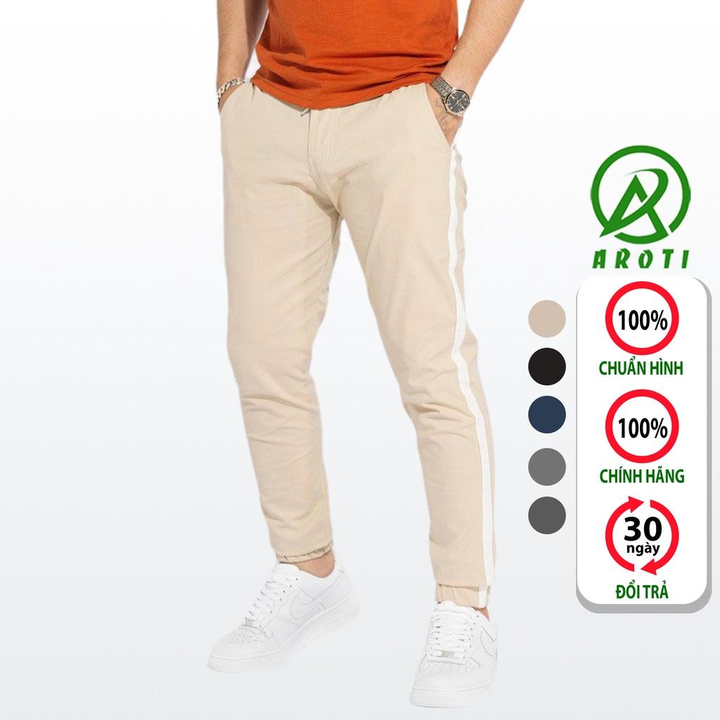 Quần Kaki Nam Đẹp AROTI Form Slim Fit Vải Kaki Cao Cấp Mềm Mịn, Co Giãn Tốt Dáng Hàn Thể Thao Nhiều Màu- Đủ Size Qk43-B