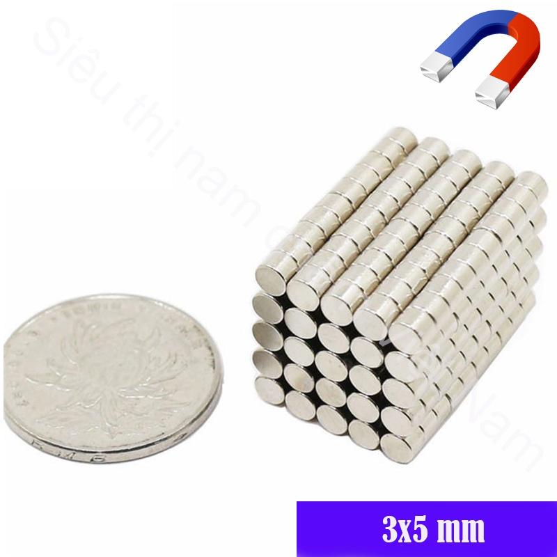 50 viên Nam châm trắng đất hiếm 3x5mm