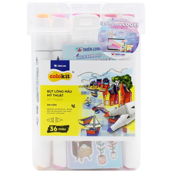 Hộp 36 Bút Lông Màu Mỹ Thuật Colokit Art Marker AM-C005