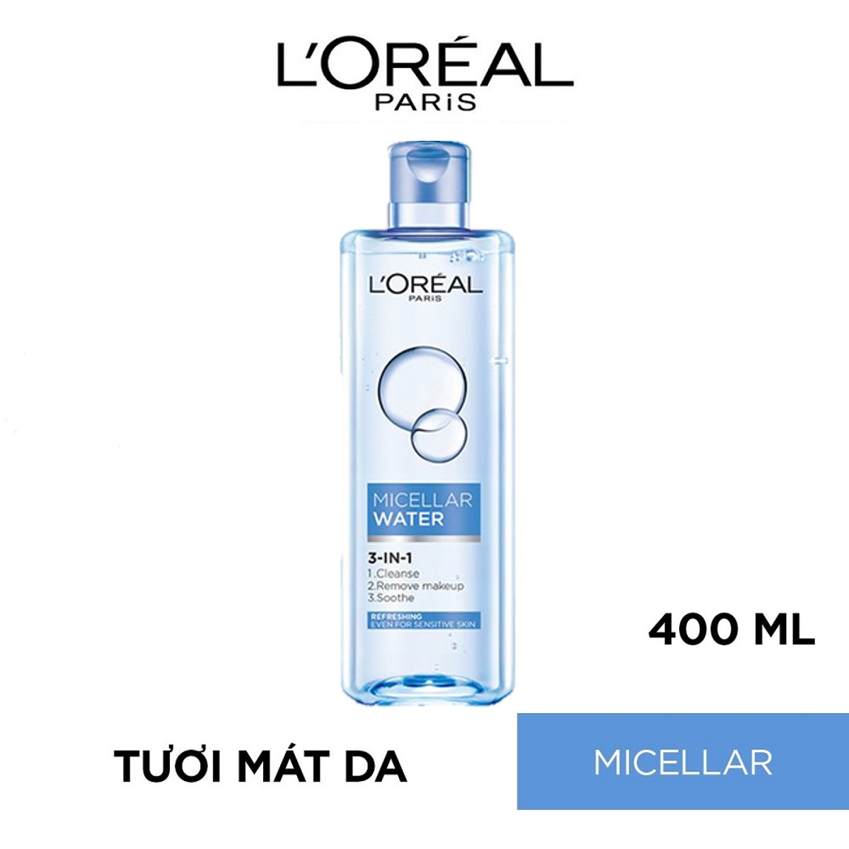 Nước tẩy trang Loreal Micellar Water 3-in-1 Refreshing Even For Sensitive Skin