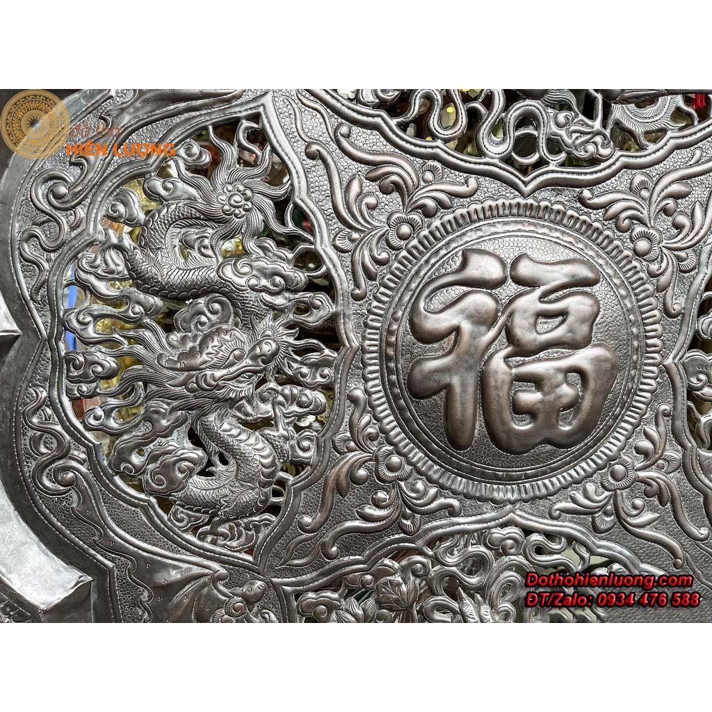 Mâm Đồng Treo Tường Tứ Linh 90cm - Đồ Đồng Hiên Lượng