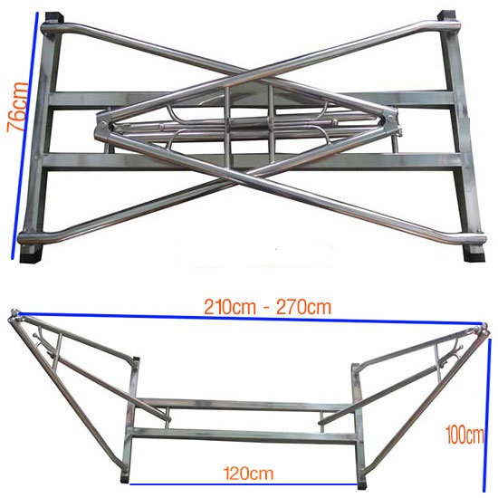 Khung võng xếp vuông inox  (không lưới)