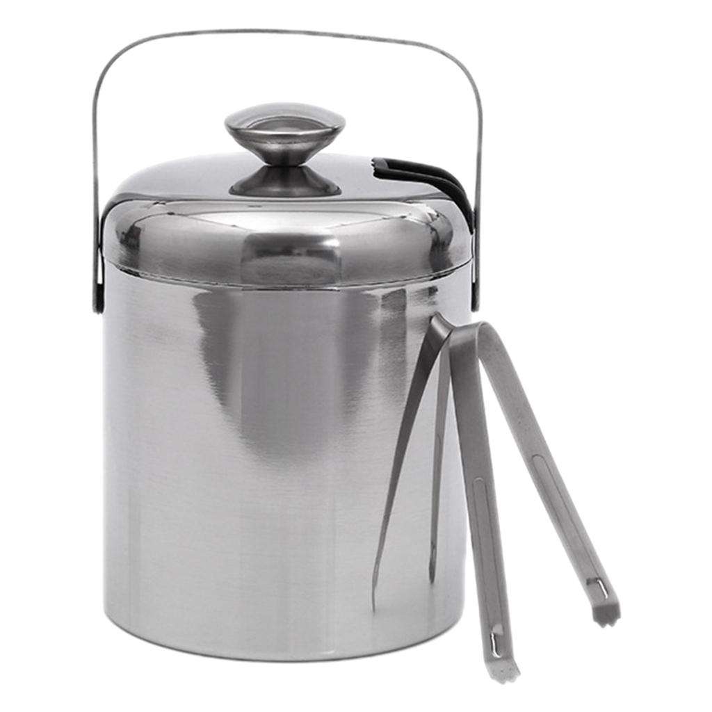 Stainless Steel Cooler Wine Beer Cool Ice Bucket With Tongs Champagne Party