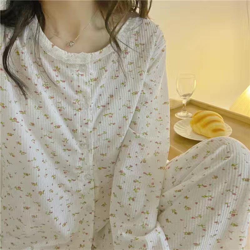BỘ TĂM PIZAMA HOA NHÍ DÀI TAY THỜI TRANG THU ĐÔNG MỚI NHẤT 2021