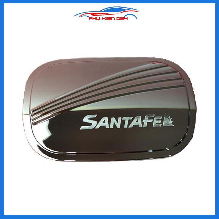 Ốp nắp bình xăng Santafe 2019 mạ crom bảo vệ chống trầy trang trí ô tô
