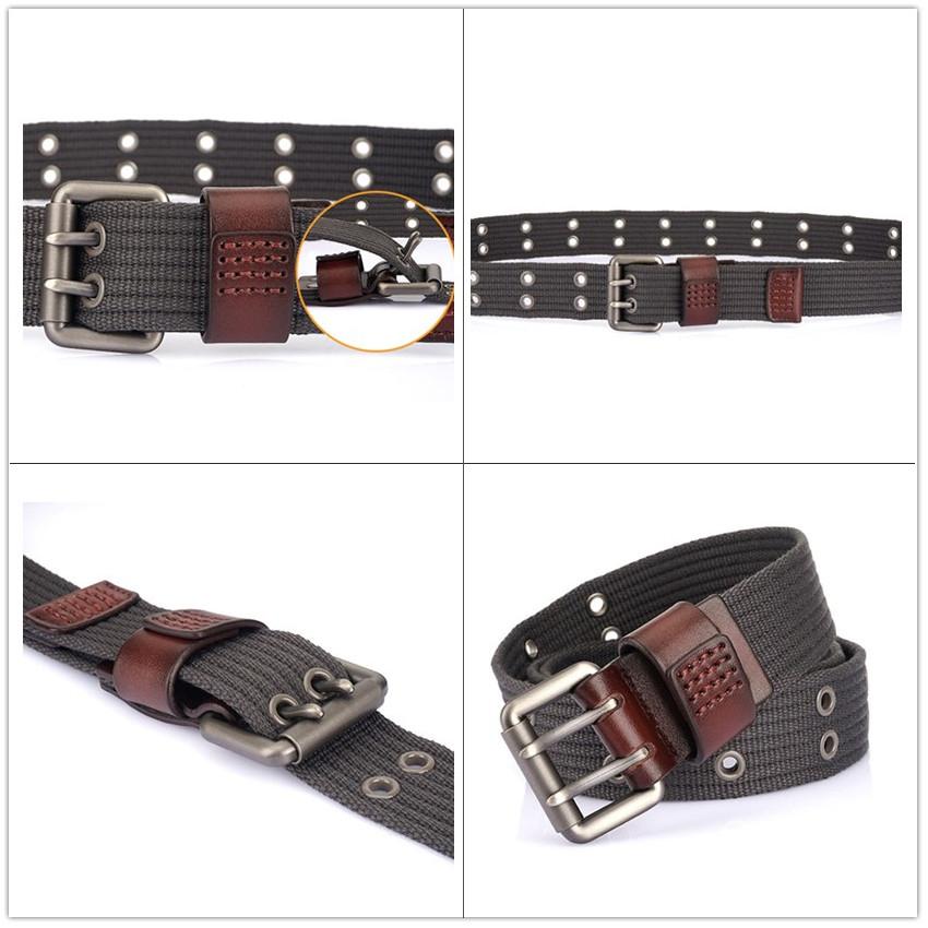 Mới Vải Bố Dày Dặn Nam Dây Hợp Kim Kẽm Khóa Pin Kép Ngoài Trời Làm Việc Thường Ngày Thoải Mái Quần Nam Thắt Lưng Có Thể Điều Chỉnh