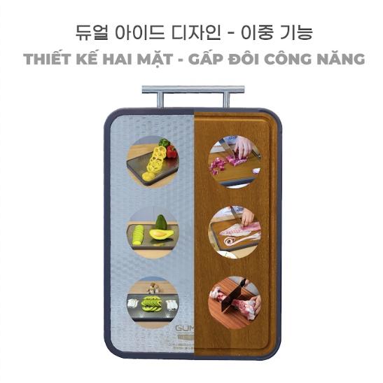 Thớt Kháng Khuẩn Cao Cấp GUME 2 Mặt, Gỗ Mun Kháng Khuẩn, Tay Treo Tiện Dụng, Nhập Hàn