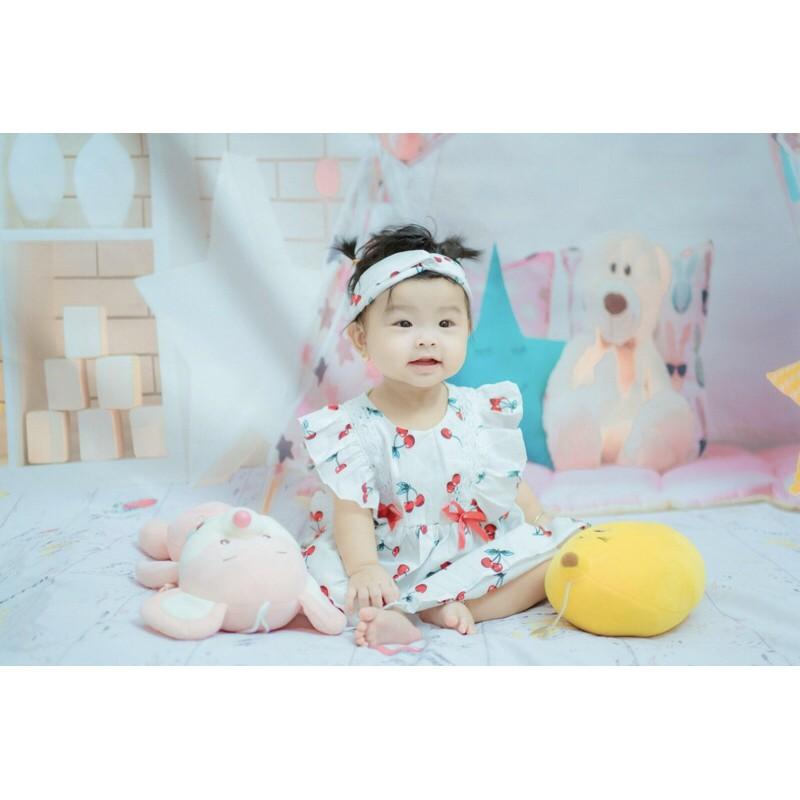 SIÊU PHẨM VÁY Trắng hoan tiết Cherry cho bé