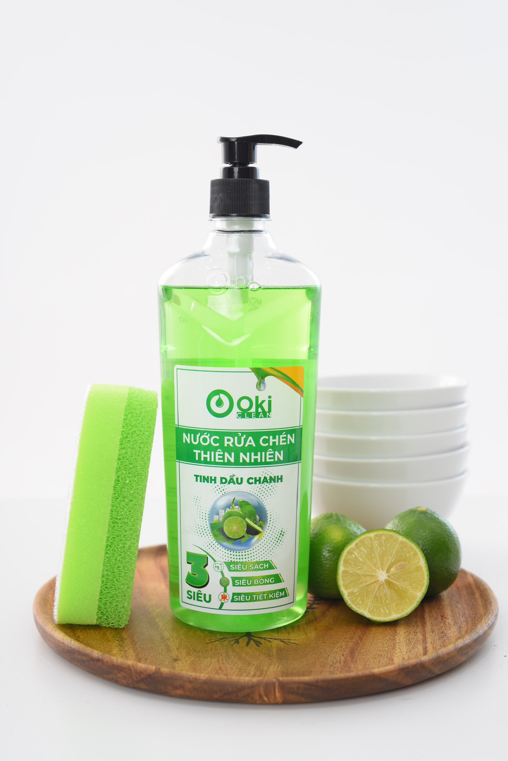 Nước rửa chén OKI Clean Thiên nhiên Tinh dầu Chanh 720g