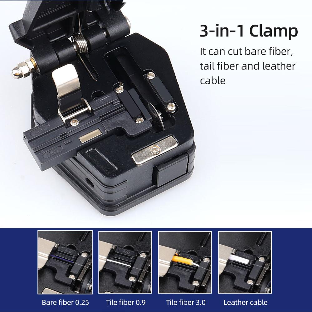 HB-6C Optical Fiber Cleaver Cable Cutting Tool High Precision Optical Fiber Cleaver Stable Angle Stainless Steel Slides