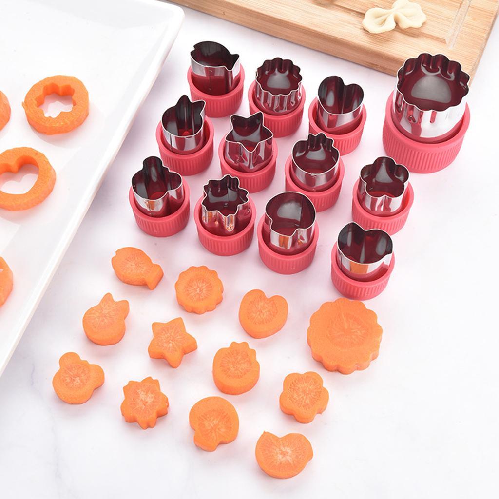 12 Pieces Biscuits Cutters Vegetable Cutter Shapes Set Baking Purple