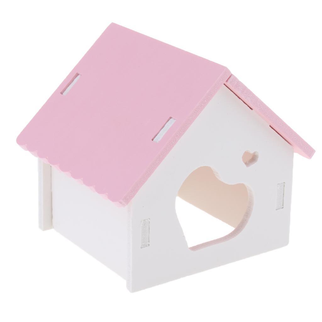 Hamster House Small Animal Hideout Pet Mini Hut Hamster Cabin Cages pink