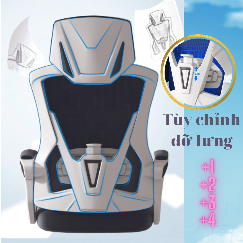 Ghế gaming, ghế chơi game Công Thái Học mẫu mới nhất 2022 - ghế văn phòng bảo vệ cột sống chống mỏi
