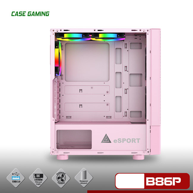 Vỏ Case Gaming VSP B86 Pink (Màu Hồng) - Hàng Chính Hãng