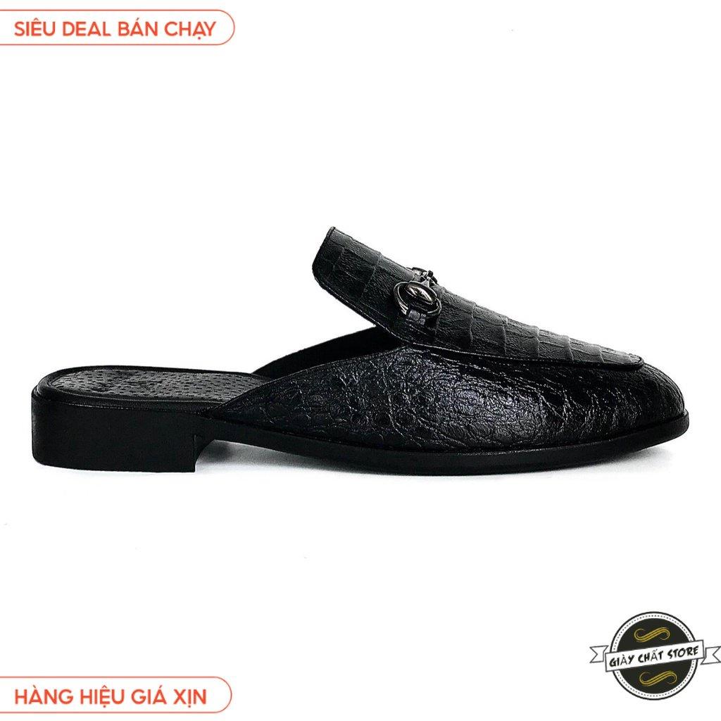 Giày Sục Nam Da Pu In Vân Cá Sấu Cao Cấp Tefoss Mules Shoes - HT01