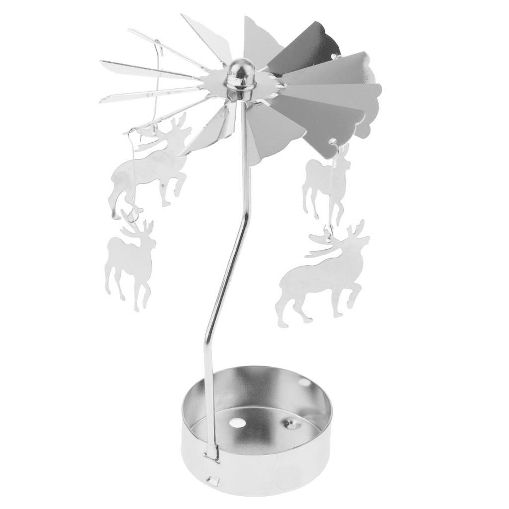 Rotating Candle Tea Light Holder Candlestick Deer