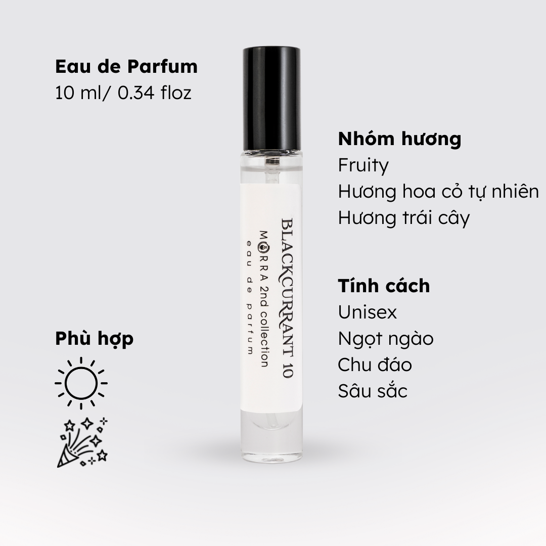 Nước hoa unisex ngọt ngào, ấn tượng, sâu sắc No.04 (Blackcurrant) Morra - dạng xịt