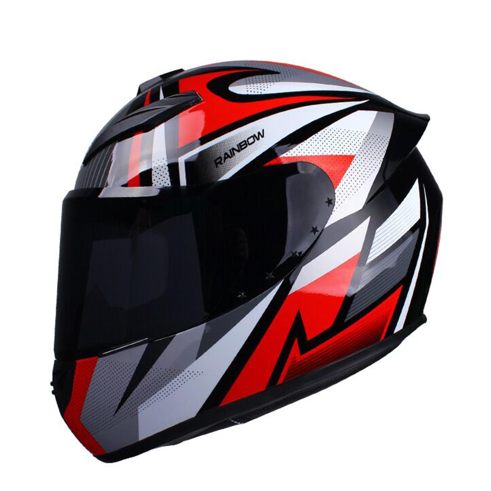 Motorcycle Helmet Full Face Rapid Street Helmet Unisex Adult Cool Rider Equipment Four Seasons New Street Touring Motorcycle Helmet Style D Size L