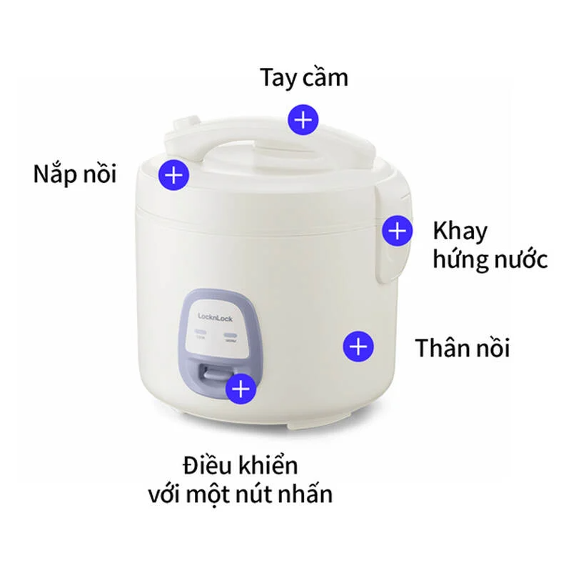 Nồi cơm điện LocknLock 220V, 50Hz, 700W, 1.8L – Màu ngà - EJR462IVY - Hàng chính hãng