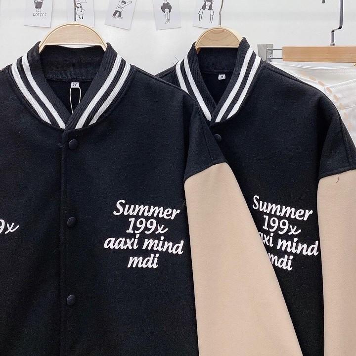 Áo Khoác BOMBER Nỉ Bông in 199X ️ Form Rộng Unisex Nam Nữ Ulzzang