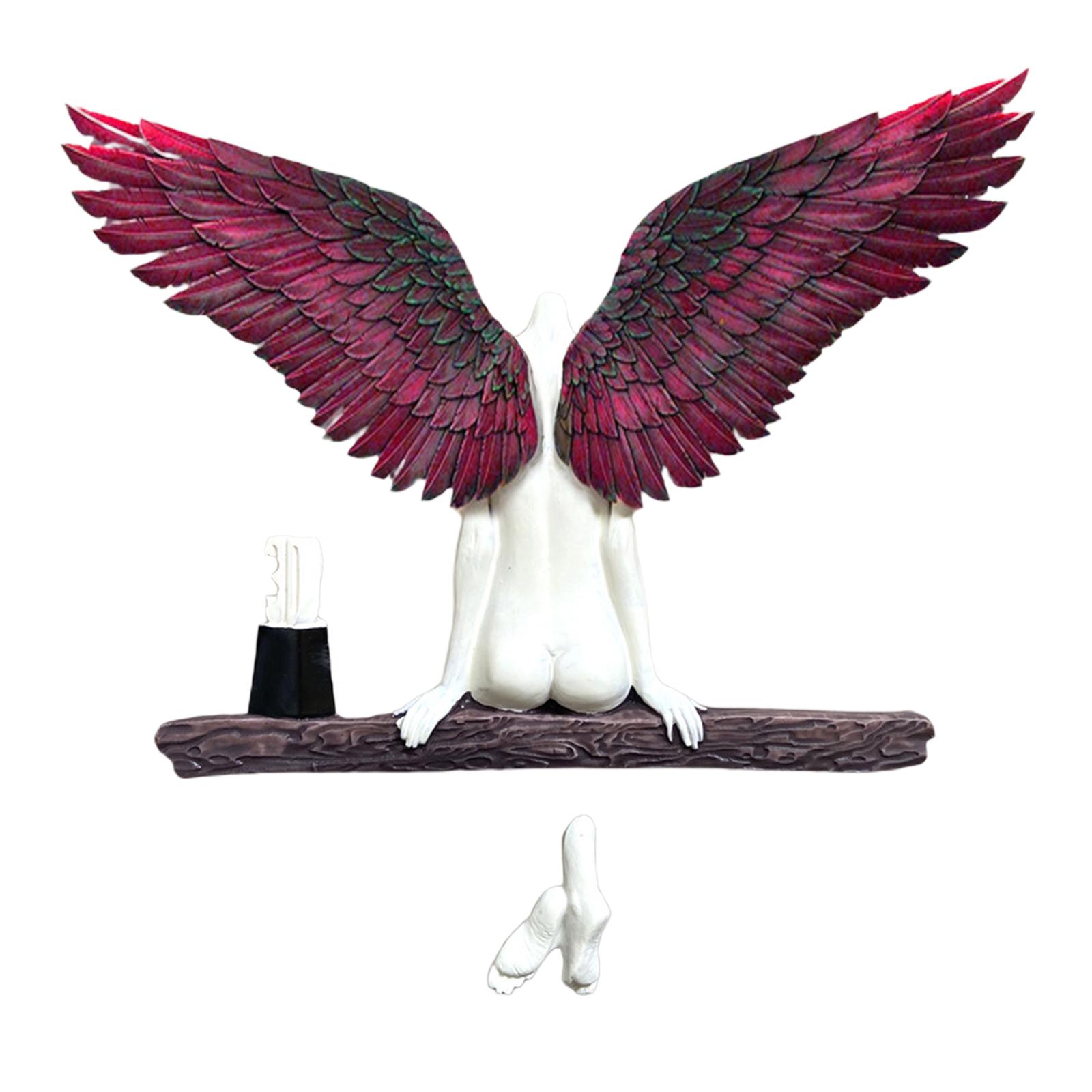 Resin Angel Wings Statues Art Wall Decor DIY Figurines Coffee Decor