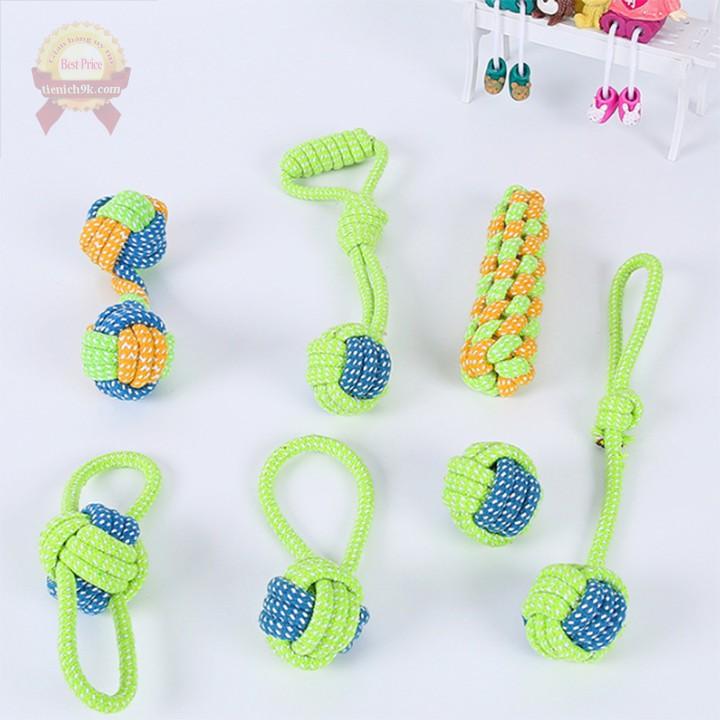 Bóng nhai đồ chơi cho chó cắn nhai gặm làm sạch răng cao su cao cấp siêu bền nhiều màu