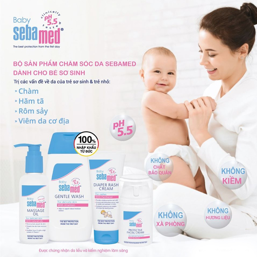 Tinh Dầu Massage Trẻ Em Baby Sebamed Massage Oil Chai 150Ml Từ Đức Giúp Làm Mềm Mịn Da, Bảo Vệ Da, Kích Thích Tuần Hoàn Máu Trẻ, Phát Triển Trí Não