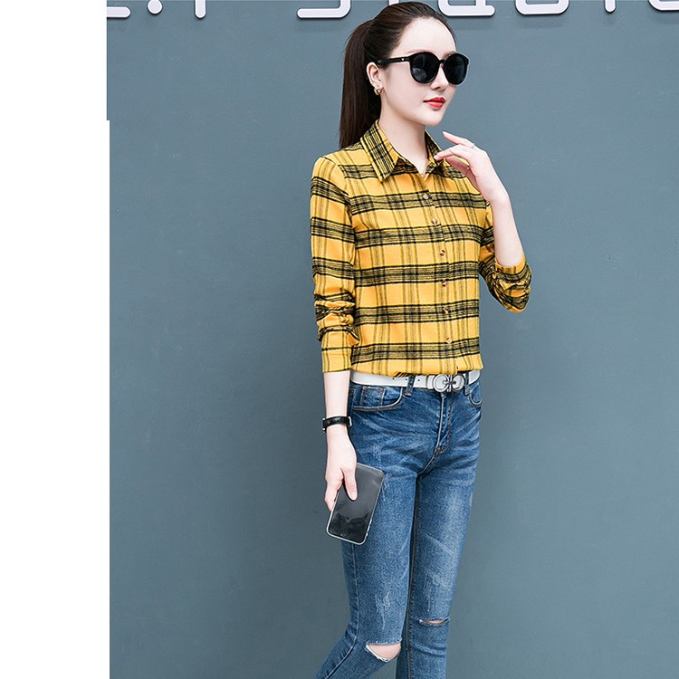 Áo sơ mi nữ công sở thiết kế caro mẫu mới AH22