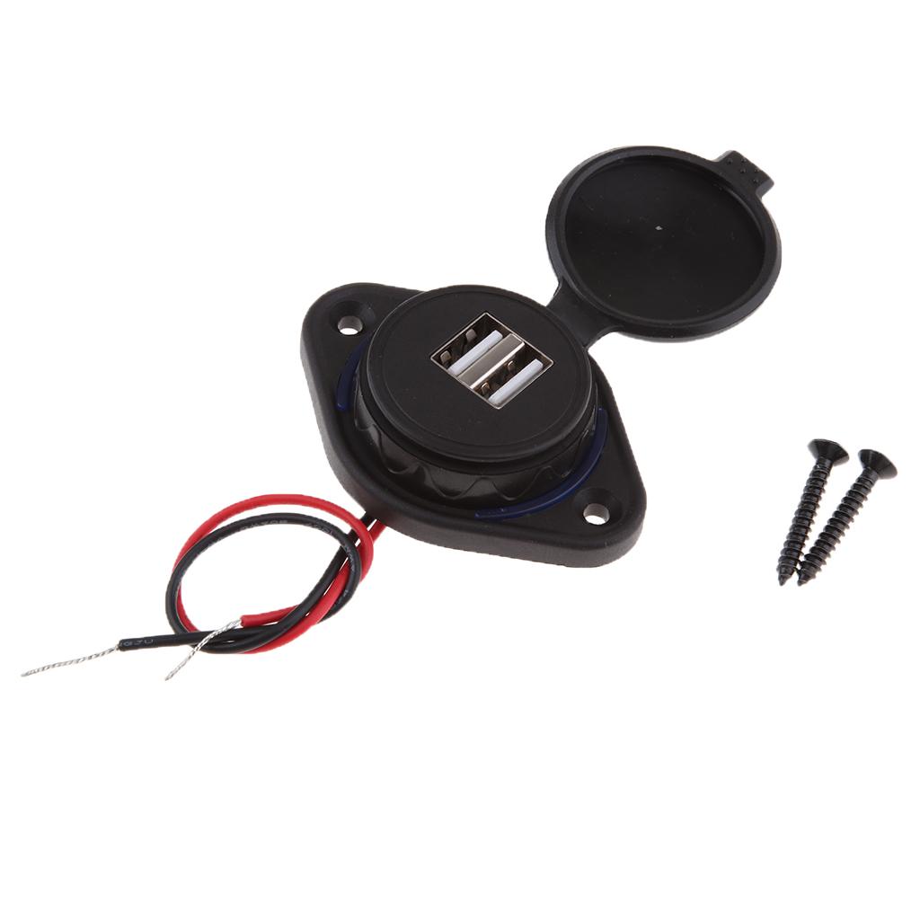 12-24V Waterproof 3.1A Motorcycle Car Dual USB Port Charger Socket Outlet