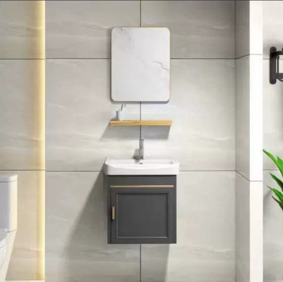 Tủ chậu lavabo khung nhôm chịu nước cao cấp, thích hợp với không gian nhỏ gọn