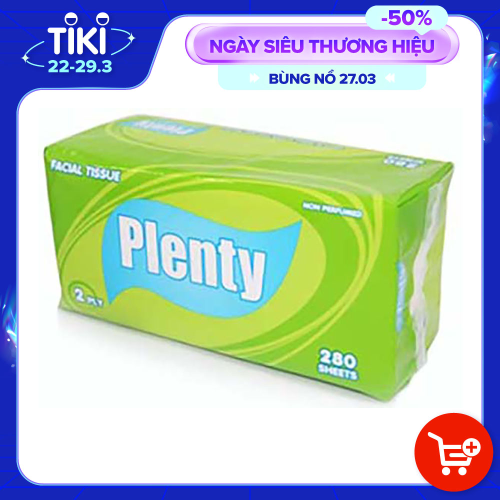 Khăn Giấy Rút PLENTY 2 Lớp, 280 Tờ/gói