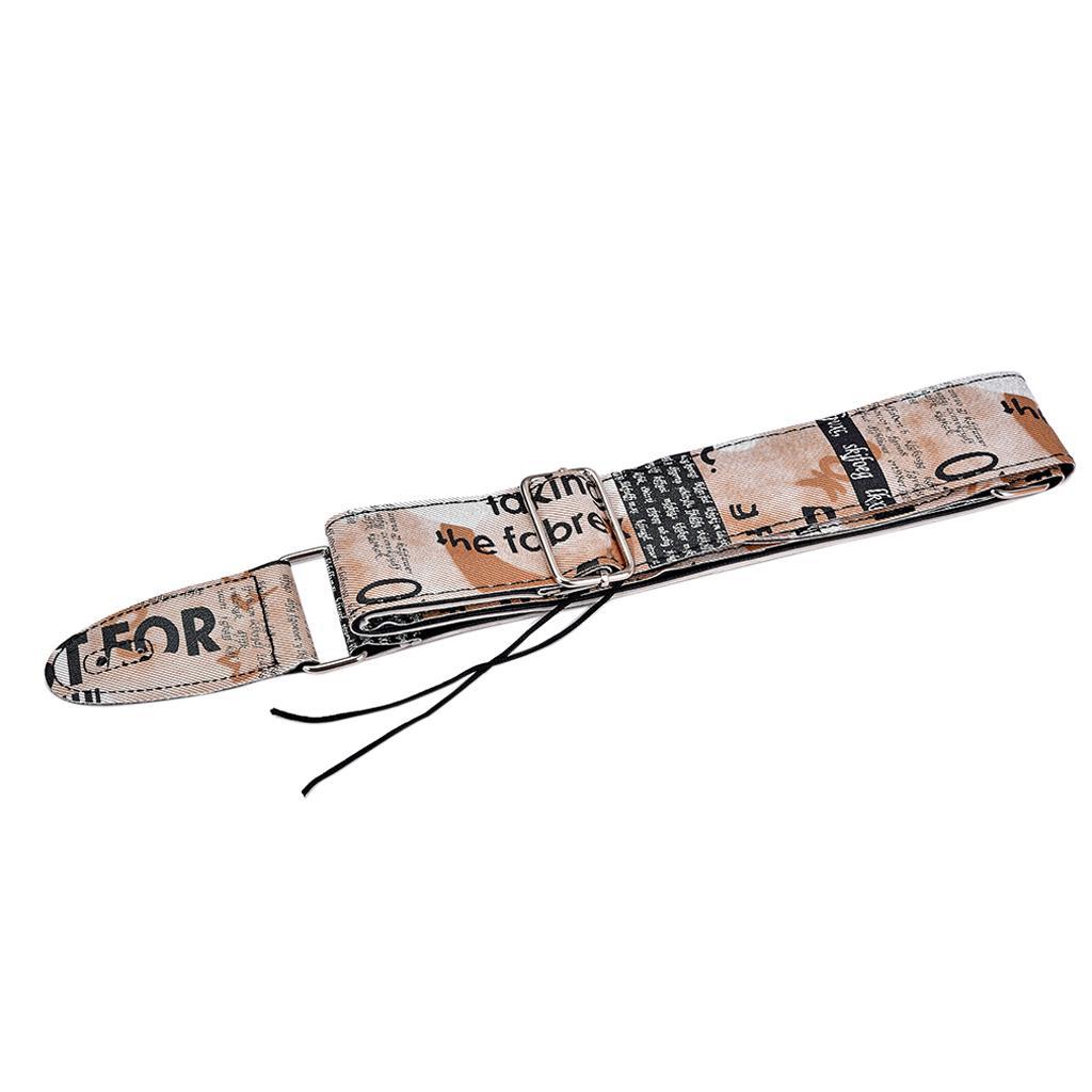 Adjustable guitar strap with leather ends for electric guitar