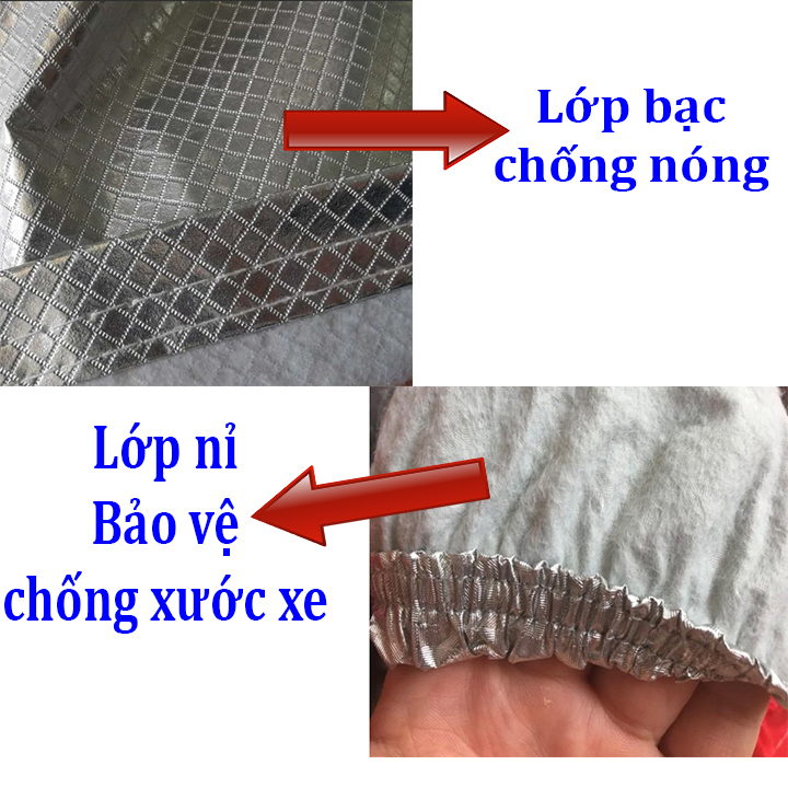 Bạt phủ xe ô tô tráng nhôm cao cấp dành cho ô tô, xe hơi nhiều kích thước cho các loại xe - H-2M